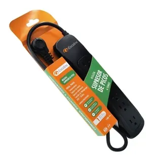 Regleta Exceline Supresor de Picos 350 Joules 6 Tomas con Cable 0.8 m Interruptor Limitador de Coriente de 10A